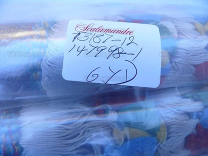 Scalamandre Lyon 100% Silk Tieback White Red Green Yellow, Blue