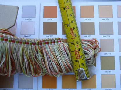 Scalamandre "laurel" Loop Trim Coral Celery Pink, Green Cream100% Silk MSRP USD 200+y