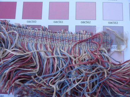 By Yard Scalamandre Loose Fringe Red Blue And White Rayon Blend