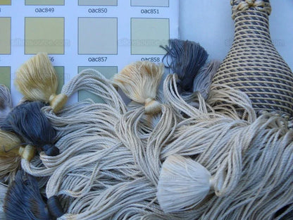 Scalamandre Lyon 100% Silk Double Tie Back Charcoal Yellow