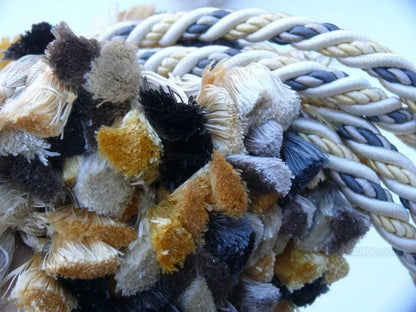 Scalamandre Lyon 100% Silk Double Tie Back Charcoal Yellow