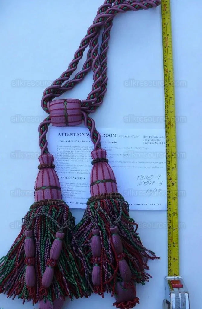 Scalamandre "hampton Court" Double Tie Back Red, Green, Purple