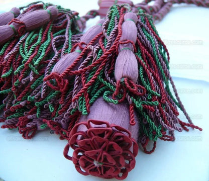 Scalamandre "hampton Court" Double Tie Back Red, Green, Purple