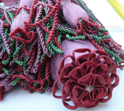 Scalamandre "hampton Court" Double Tie Back Red, Green, Purple