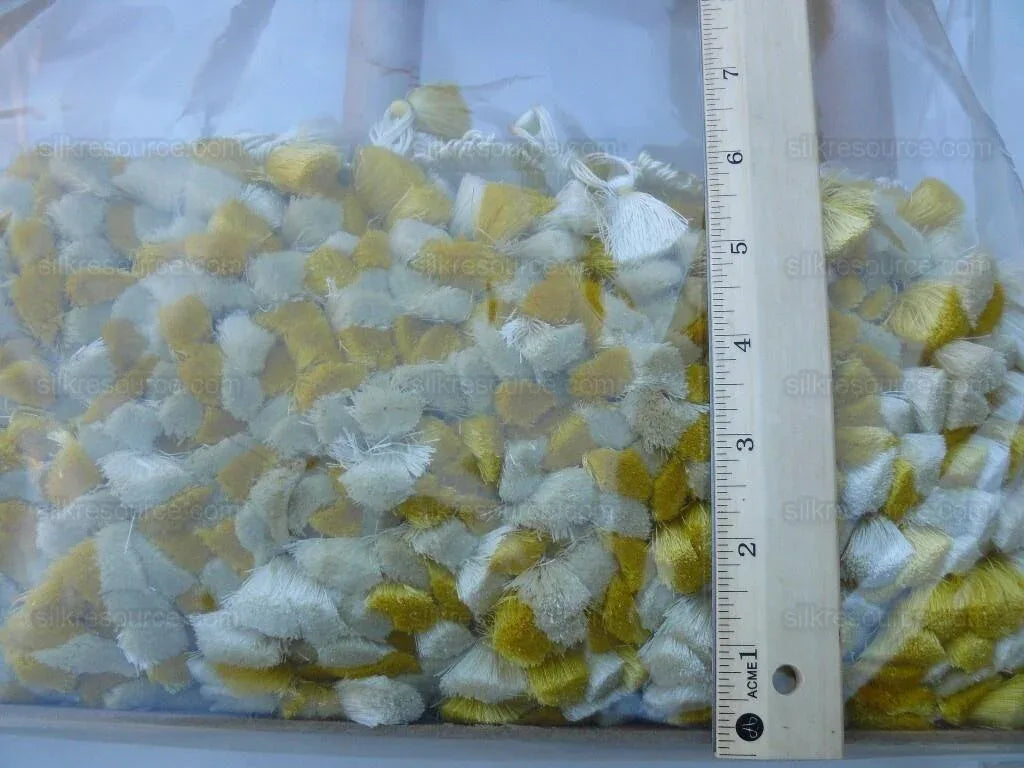 Scalamandre Jules Verne Silk Tassel Fringe, Gold, White Yellow MSRP USD 187.80/Y