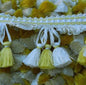 Scalamandre Jules Verne Silk Tassel Fringe, Gold, White BTY