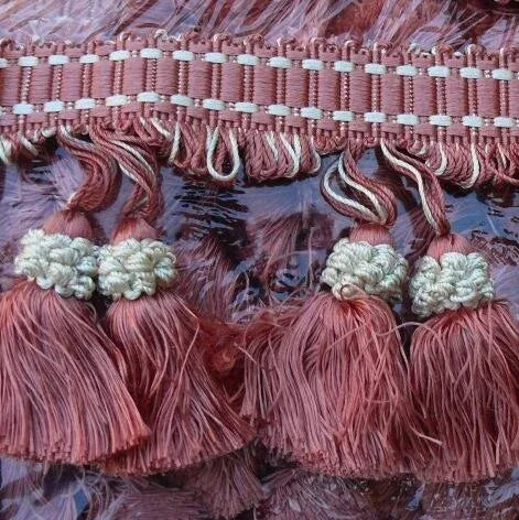 Scalamandre 100% Silk Tassel Fringe, White & Spice MSRP$259/Y