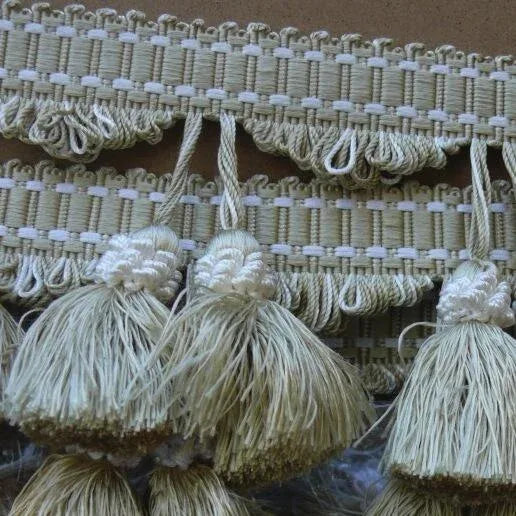 Scalamandre 100% Silk Tassel Fringe, Wheat & White MSRP$259/Y