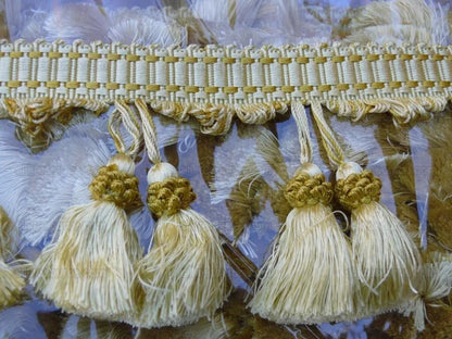 Scalamandre 100% Silk Tassel Fringe Trim Amber &amp; Gold Yellow MSRP USD 259/Y