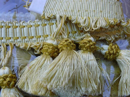 Scalamandre 100% Silk Tassel Fringe Trim Amber &amp; Gold Yellow MSRP USD 259/Y