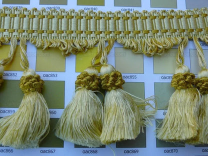 Scalamandre 100% Silk Tassel Fringe Trim Amber &amp; Gold Yellow MSRP USD 259/Y