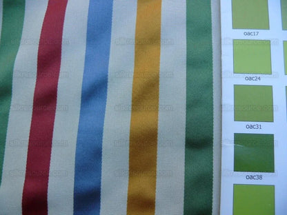 Scalamandre Louvre Silk Satin Stripe Red Green Yellow Blue White Rainbow Candy Stripe