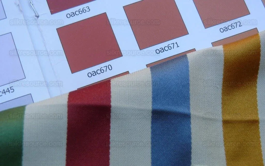 Scalamandre Louvre Silk Satin Stripe Red Green Yellow Blue White Rainbow Candy Stripe