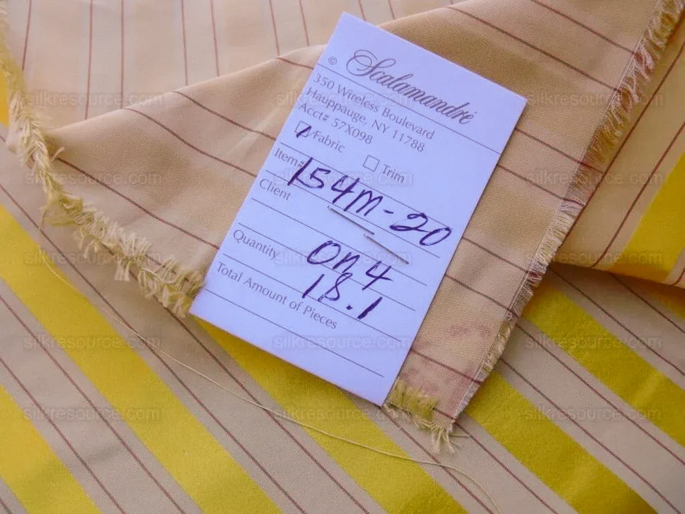 Scalamandre Province Stripe Silk Taffeta and Silk Satin Golds Bty MSRP USD 500+/Y