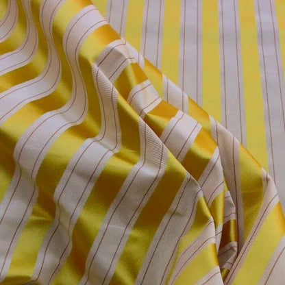 Scalamandre Province Stripe Silk Taffeta and Silk Satin Golds Bty MSRP USD 500+/Y
