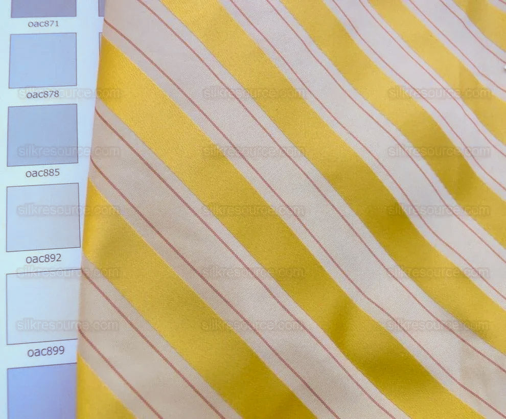 Scalamandre Province Stripe Silk Taffeta and Silk Satin Golds Bty MSRP USD 500+/Y