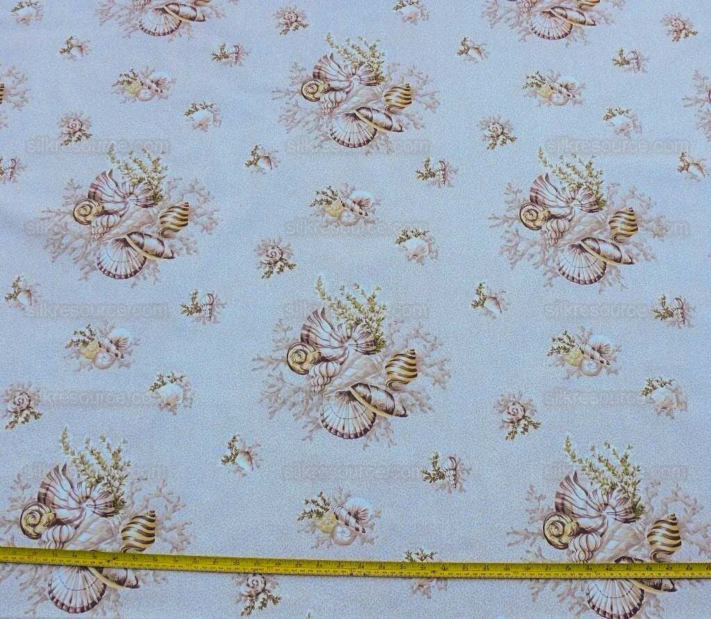 Scalamandre Neptune's Treasure Seashell Nautical Conch Scallop Nautilus Taupe Beige MSRP USD 259/y