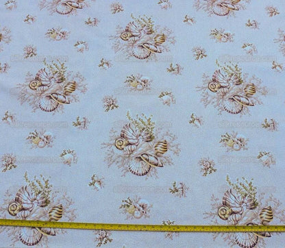 Scalamandre Neptune's Treasure Seashell Nautical Conch Scallop Nautilus Taupe Beige MSRP USD 259/y