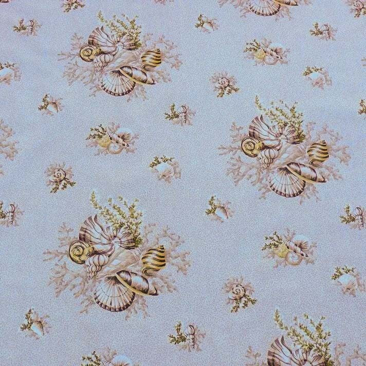 Scalamandre Neptune's Treasure Seashell Nautical Conch Scallop Nautilus Taupe Beige MSRP USD 259/y