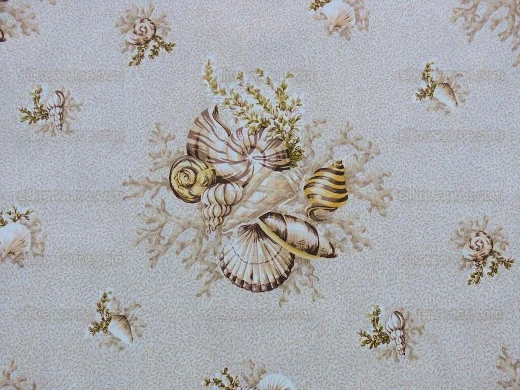 Scalamandre Neptune's Treasure Seashell Nautical Conch Scallop Nautilus Taupe Beige MSRP USD 259/y