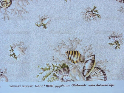 Scalamandre Neptune's Treasure Seashell Nautical Conch Scallop Nautilus Taupe Beige MSRP USD 259/y