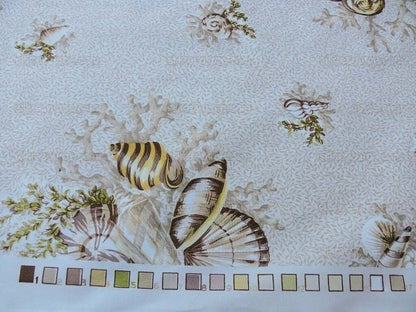 Scalamandre Neptune's Treasure Seashell Nautical Conch Scallop Nautilus Taupe Beige MSRP USD 259/y