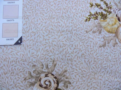 Scalamandre Neptune's Treasure Seashell Nautical Conch Scallop Nautilus Taupe Beige MSRP USD 259/y