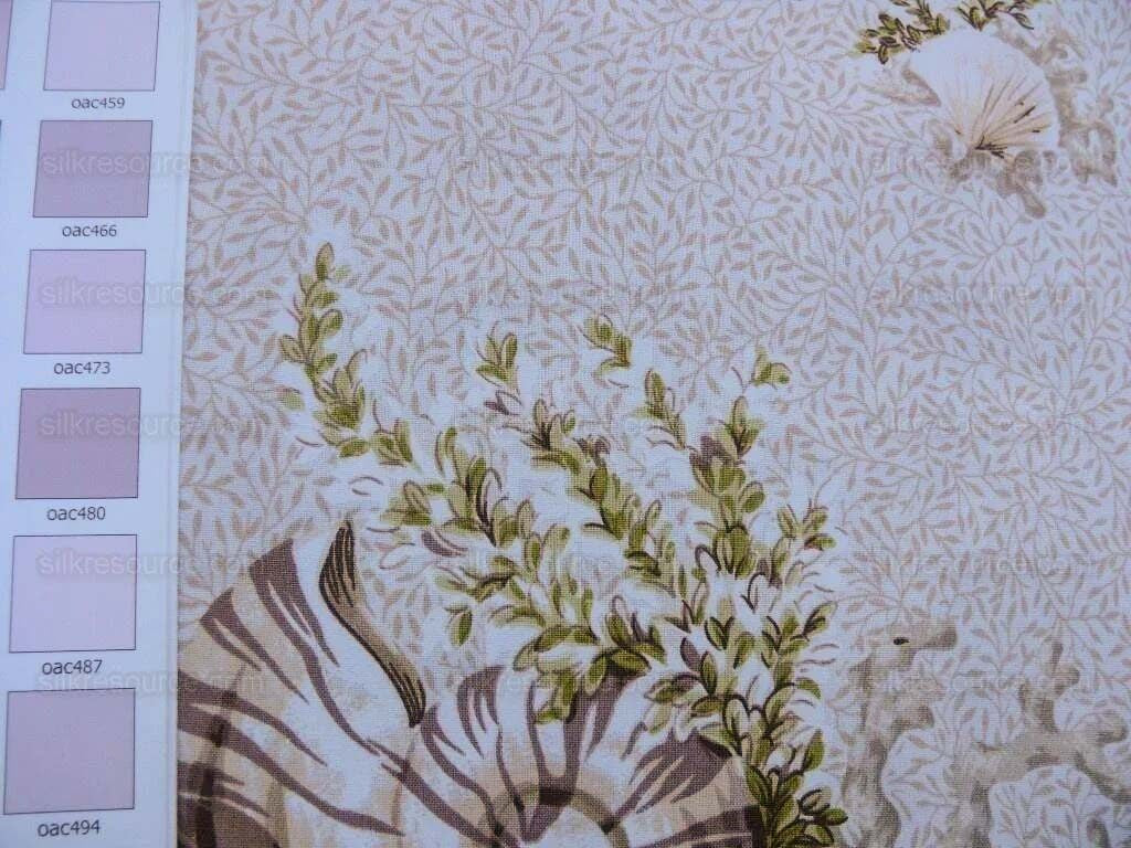 Scalamandre Neptune's Treasure Seashell Nautical Conch Scallop Nautilus Taupe Beige MSRP USD 259/y