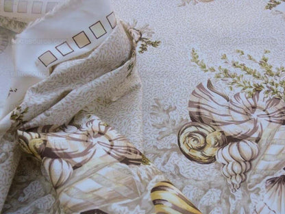 Scalamandre Neptune's Treasure Seashell Nautical Conch Scallop Nautilus Taupe Beige MSRP USD 259/y