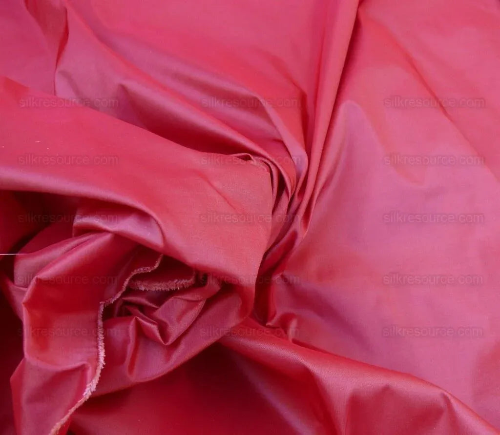 Scalamandre Sotto Voce 100% Silk Taffeta Scarlet Amazing Red Pink Rose! MSRP USD 200/Y