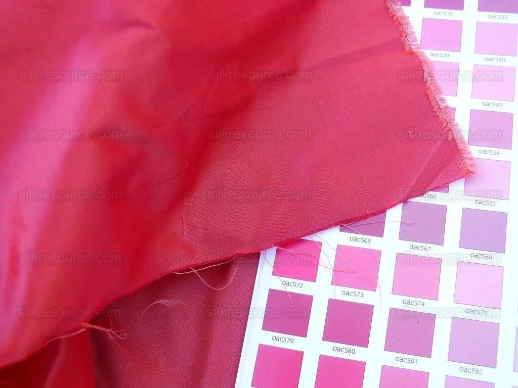 Scalamandre Sotto Voce 100% Silk Taffeta Scarlet Amazing Red Pink Rose! MSRP USD 200/Y