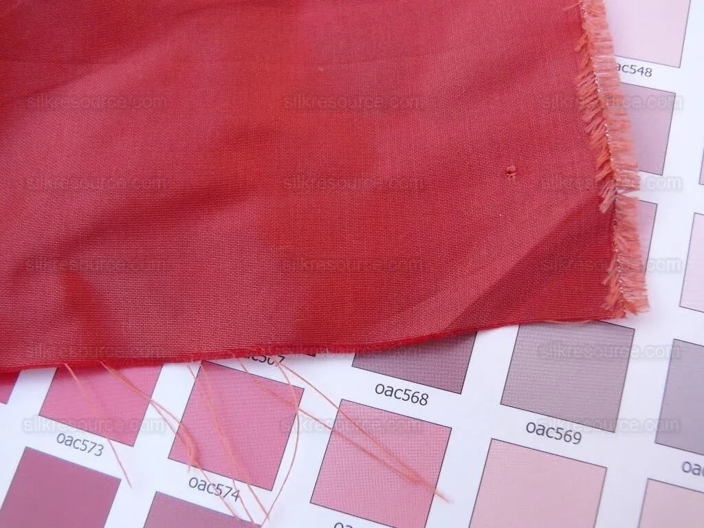 Scalamandre Sotto Voce 100% Silk Taffeta Scarlet Amazing Red Pink Rose! MSRP USD 200/Y