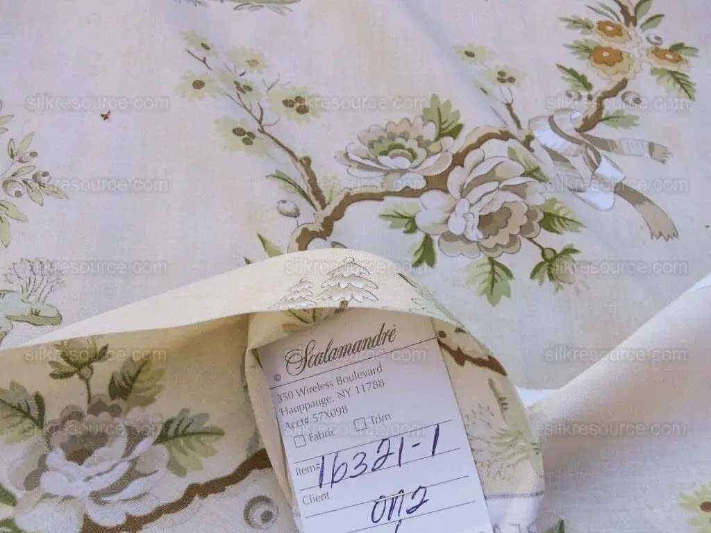 Scalamandre Floreale Blanc On Blanc Chinoserie Garden Print Peace Tree Rose Peony MSRP USD 284/y
