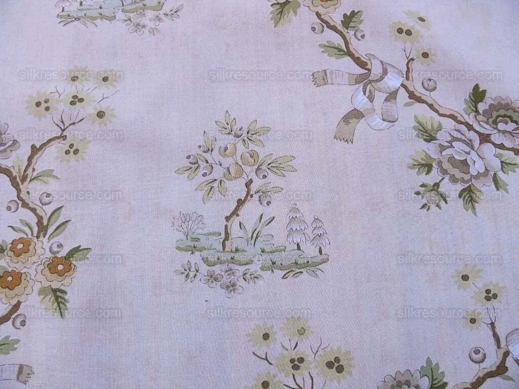 Scalamandre Floreale Blanc On Blanc Chinoserie Garden Print Peace Tree Rose Peony MSRP USD 284/y