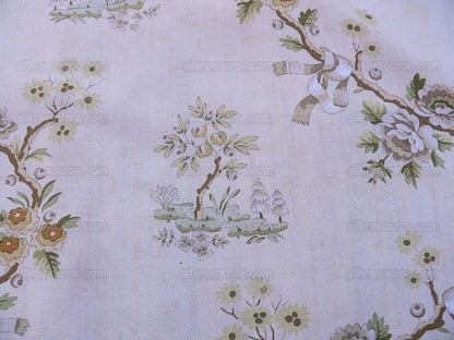 Scalamandre Floreale Blanc On Blanc Chinoserie Garden Print Peace Tree Rose Peony MSRP USD 284/y