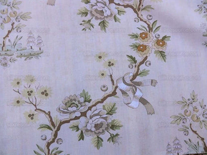 Scalamandre Floreale Blanc On Blanc Chinoserie Garden Print Peace Tree Rose Peony MSRP USD 284/y