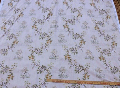 Scalamandre Floreale Blanc On Blanc Chinoserie Garden Print Peace Tree Rose Peony MSRP USD 284/y