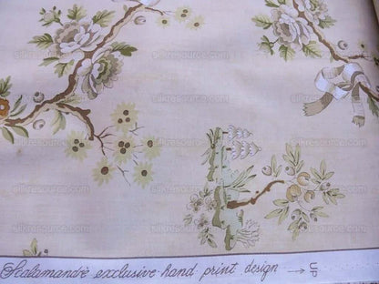 Scalamandre Floreale Blanc On Blanc Chinoserie Garden Print Peace Tree Rose Peony MSRP USD 284/y