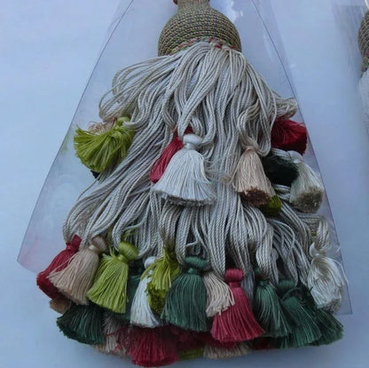 SCALAMANDRE Lyon 100% Silk Double Tie Back Watermelon Pink Green