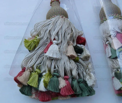 Scalamandre Lyon 100% Silk Double Tie Back Watermelon Pink Green