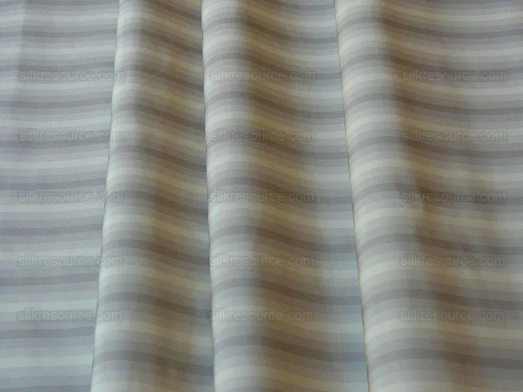 Scalamandre "domenico Stripe" 100% Silk Taffeta Taupe Bty