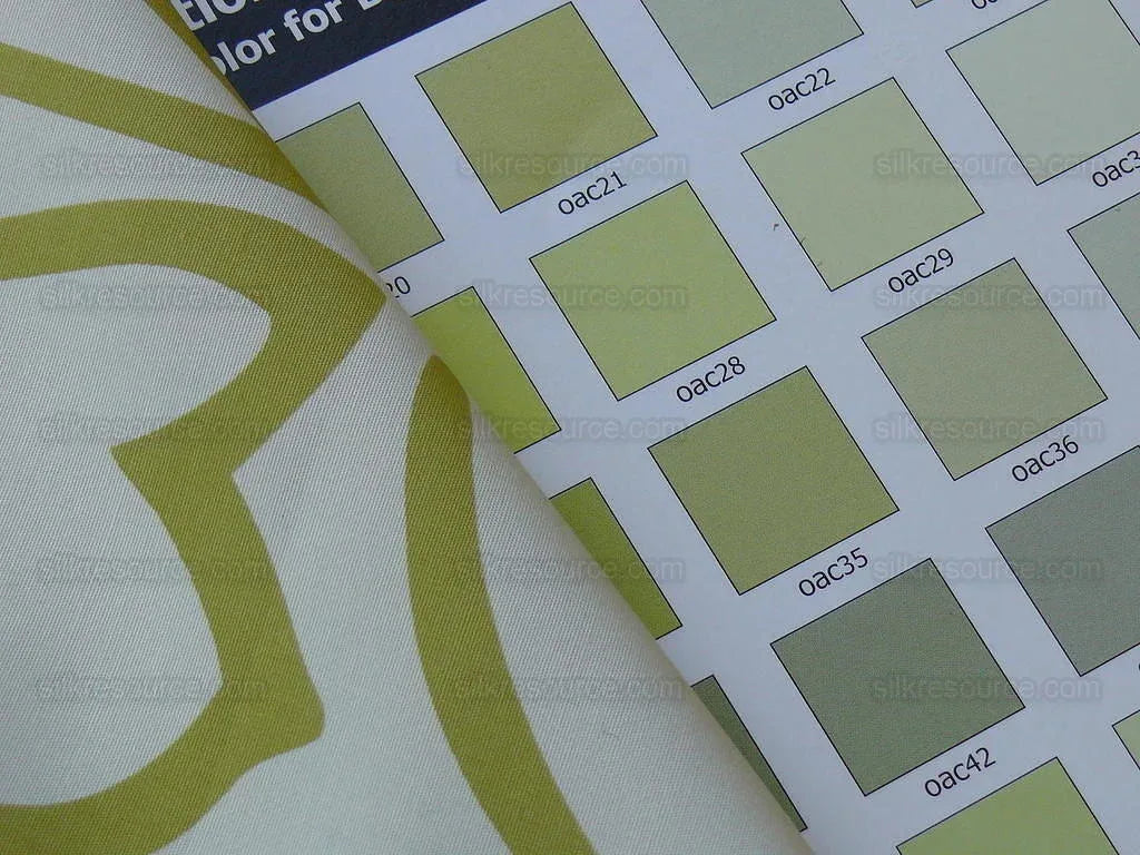 Scalamandre "yin" 100% Silk Print Tropical Abstract Foliage Green/white Matisse Style Drawing