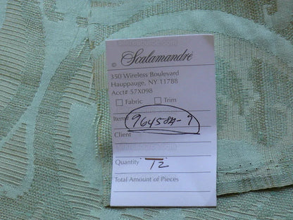 Bty Scalamandre "fu-xian Floral" 100% Silk Damask Aqua