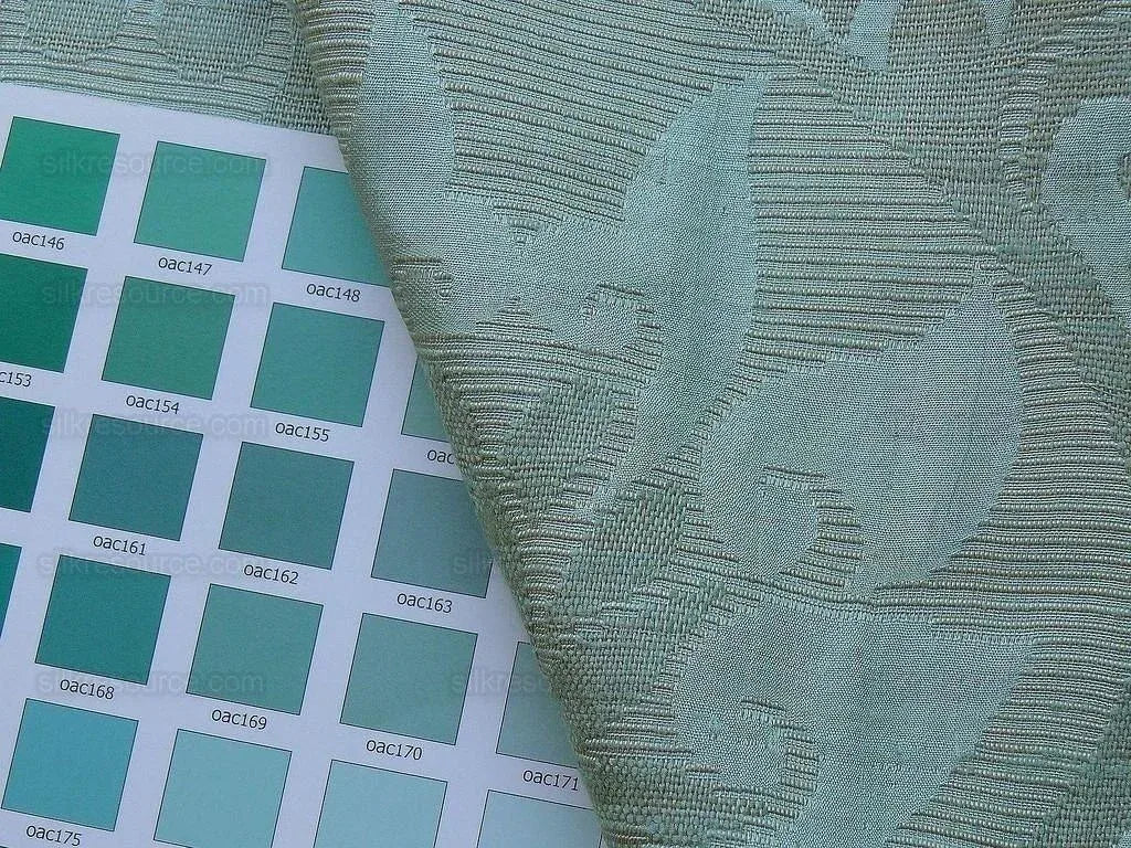 Bty Scalamandre "fu-xian Floral" 100% Silk Damask Aqua