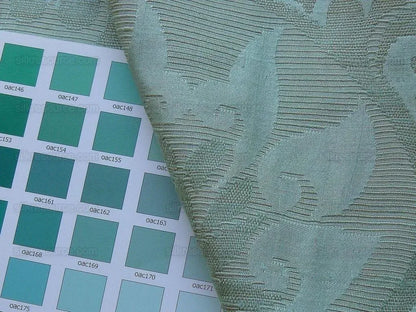 Bty Scalamandre "fu-xian Floral" 100% Silk Damask Aqua