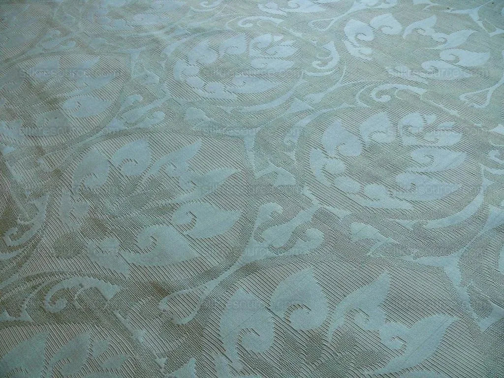 Bty Scalamandre "fu-xian Floral" 100% Silk Damask Aqua
