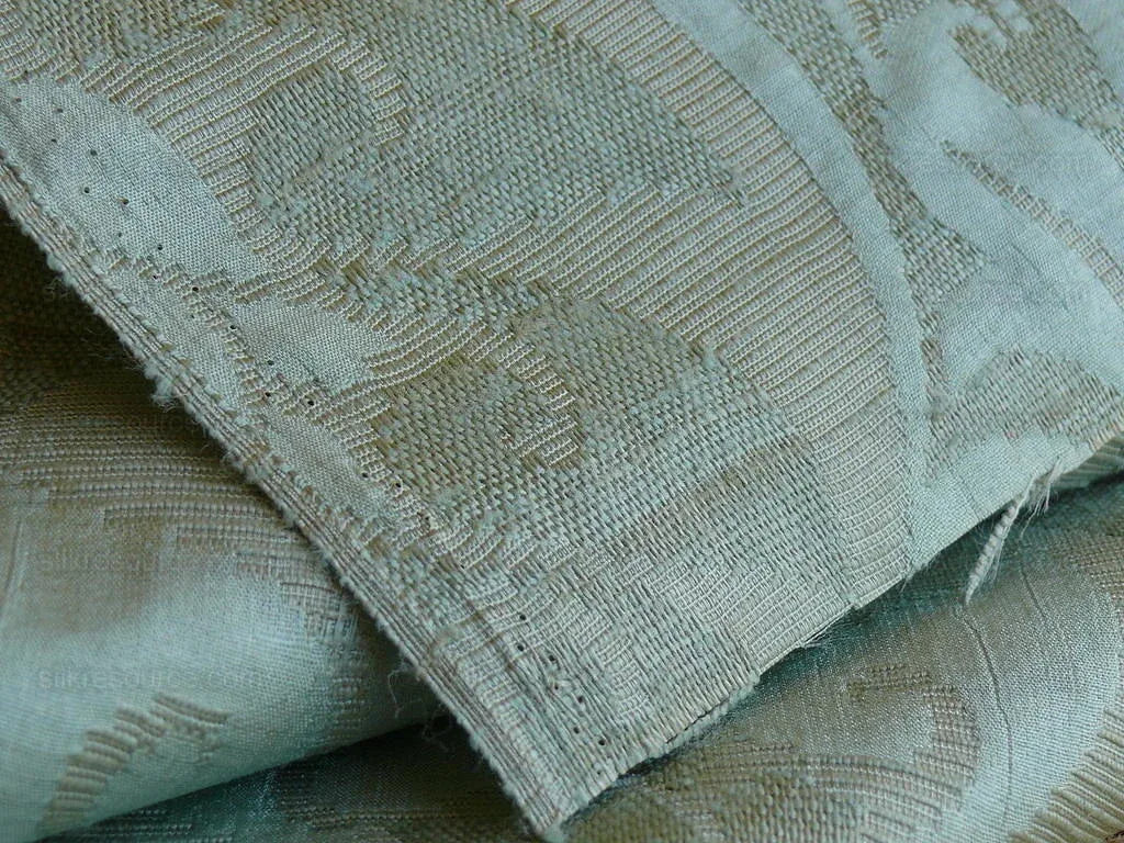 Bty Scalamandre "fu-xian Floral" 100% Silk Damask Aqua