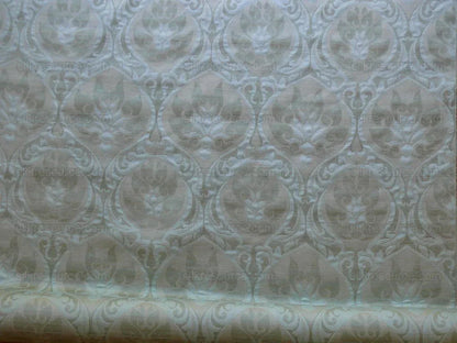 Bty Scalamandre "fu-xian Floral" 100% Silk Damask Aqua