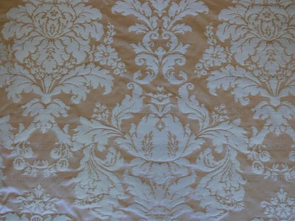 Lakehouse High End 100% Silk Damask Historical Reproduction Palest Peach Pink and Cream Renaissance Silkresource Exclusive