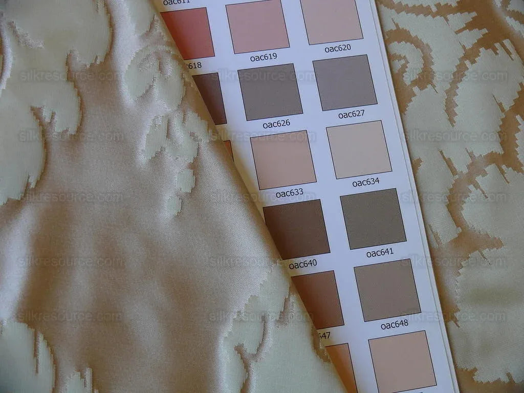 Lakehouse High End 100% Silk Damask Historical Reproduction Palest Peach Pink and Cream Renaissance Silkresource Exclusive